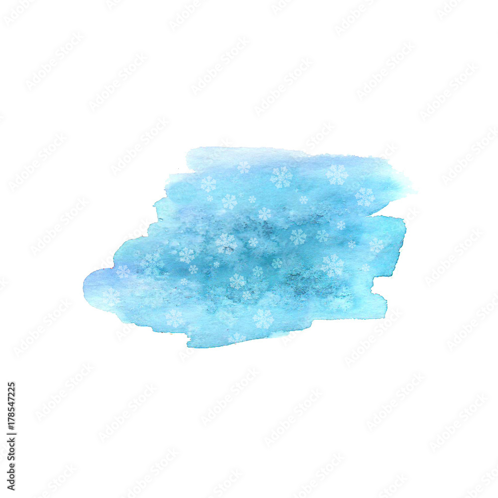 Blue winter stain with snowflakes Blue winter stain with snowflakes