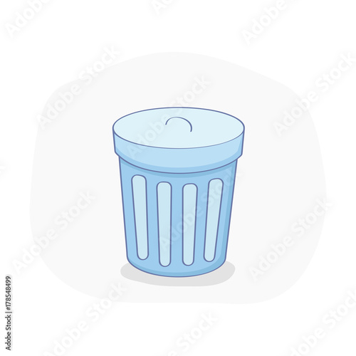 Recycle Bin, Trash Basket and Garbage container concept. Reuse, removal or reduce symbol. Flat outline vector concept, icon on white background.