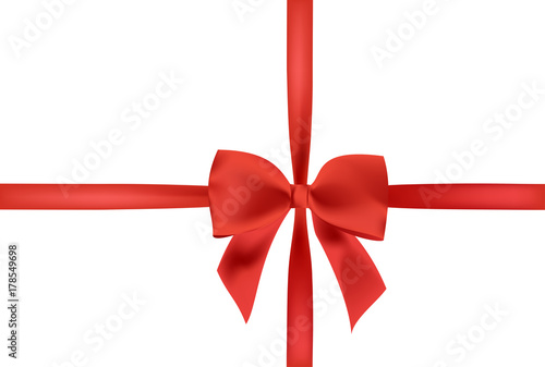 Beautiful realistic isolated red ribbon bow VECTOR