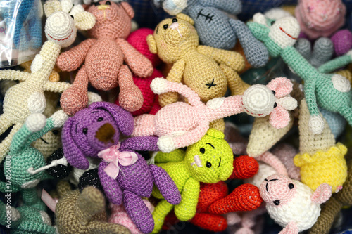 Collection of knitted toys