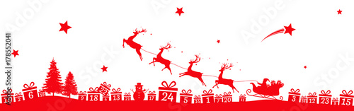 Advent calendar with Christmas sleigh