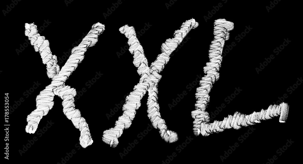 XXL Symbol auf schwarzer Tafel XXL Symbol auf schwarzer Tafel