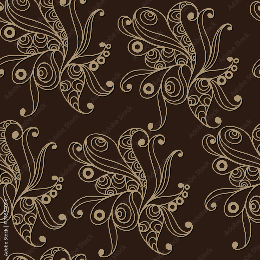 Seamless pattern with floral ornament 34 Seamless pattern with floral ornament 34