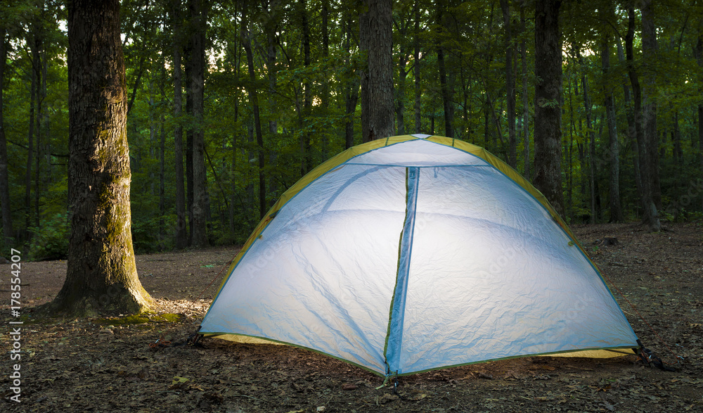 Lighted backpacking tent