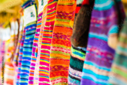 Colorful woollen handmade socks