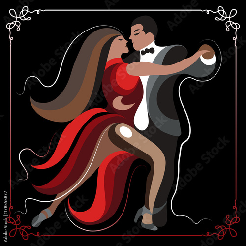 Illustration of a couple dancing the tango 2