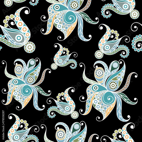 Seamless pattern with lace flower 3