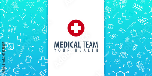Medical Team. Medical background. Health care. Vector medicine illustration.