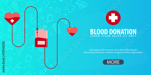 Blood donation. Medical background. Health care. Vector medicine illustration.