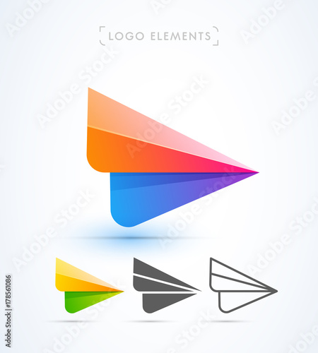 Vector abstract arrow logo template. Material design, flat, line styles. Business success