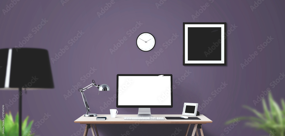 Desktop computer screen isolated. Front view. Desktop computer screen isolated. Front view.