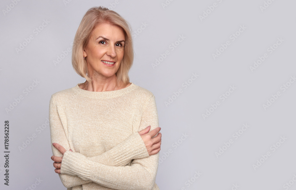 Beautiful old woman smiling. Isolated Beautiful old woman smiling. Isolated