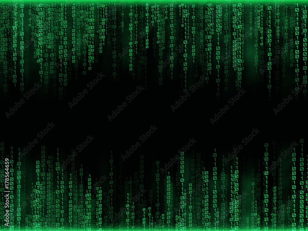 Falling green numbers with bright flashes. Abstract technology Background in matrix style. Falling green numbers with bright flashes. Abstract technology Background in matrix style.