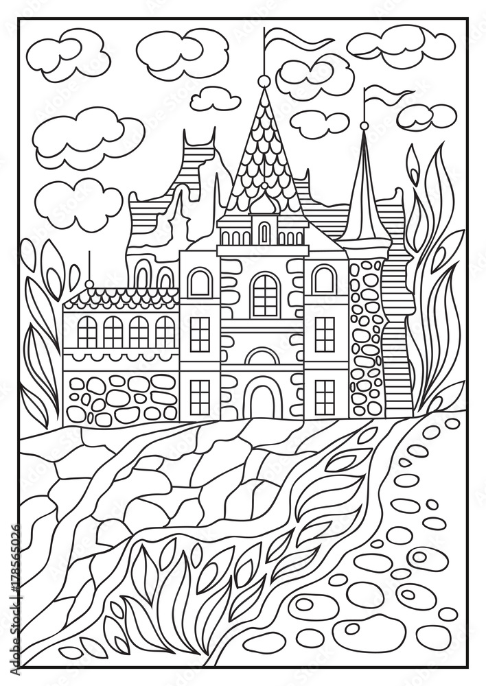 Graphical illustration of a castle on the background of nature 3 Graphical illustration of a castle on the background of nature 3