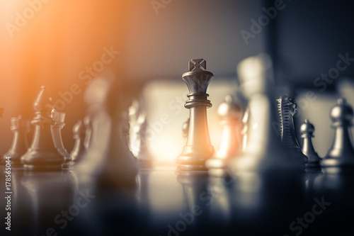 Quadro em tela chess board game concept of business ideas and competition and stratagy plan suc