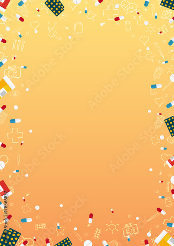 Pharmacy. Medical background. Health care. Vector medicine illustration. photo