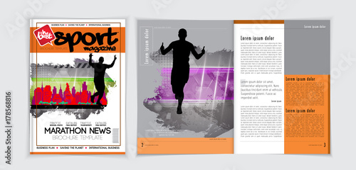 Sport Magazine Cover Vector Template