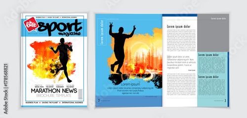 Sport Magazine Cover Vector Template