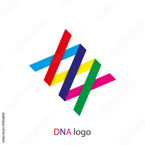 Logo dna structure. Vector pattern of the molecule. Icon for the company. Paper plane photo