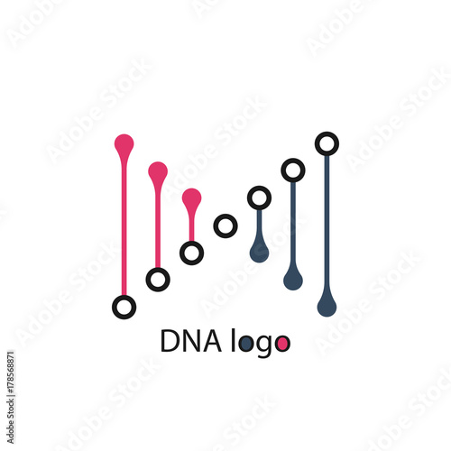 Logo dna structure. Vector pattern of the molecule. Icon for the company. Paper plane photo