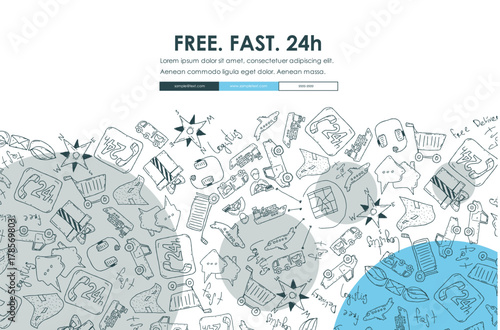 delivery Doodle Website Template Design
