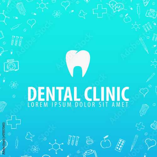 Dental clinic. Medical background. Health care. Vector medicine illustration.