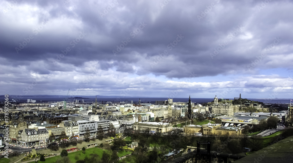 Edinburgh - panorama, a view from Edinburgh Castle