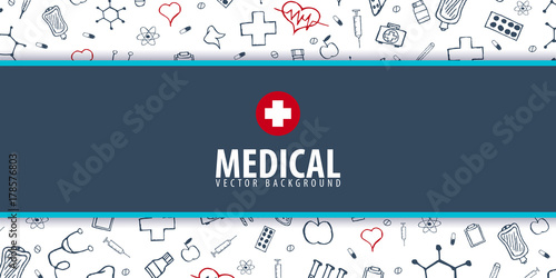 Medical banner and background. Health care. Vector medicine illustration.