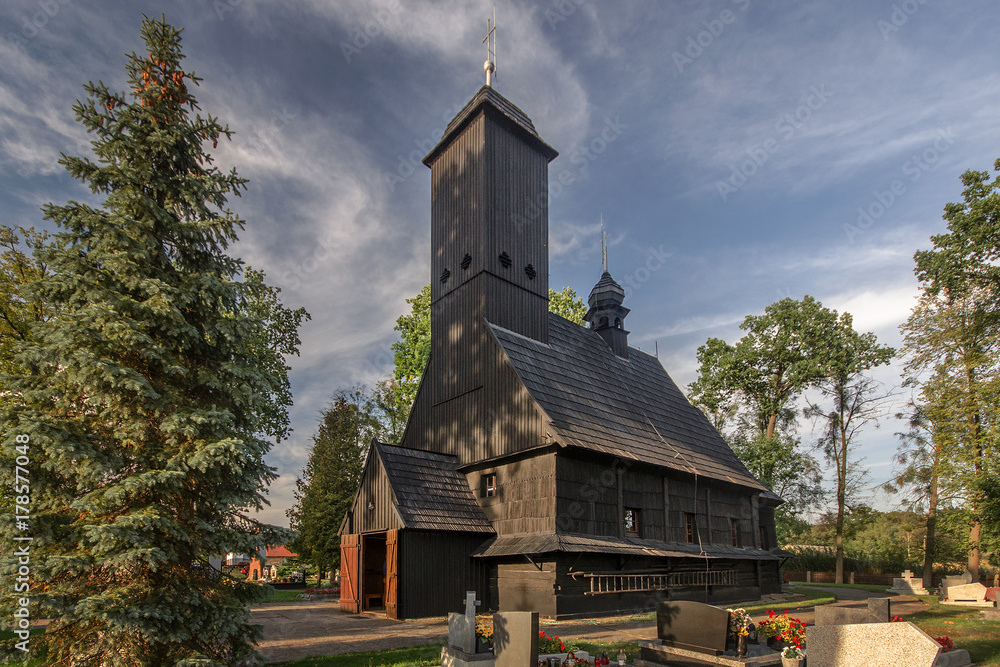 Fototapeta premium Kościół św. Jana Chrzciciela, Wędrynia, gm. Lasowice Wielkie, pow. kluczborski, woj. opolskie