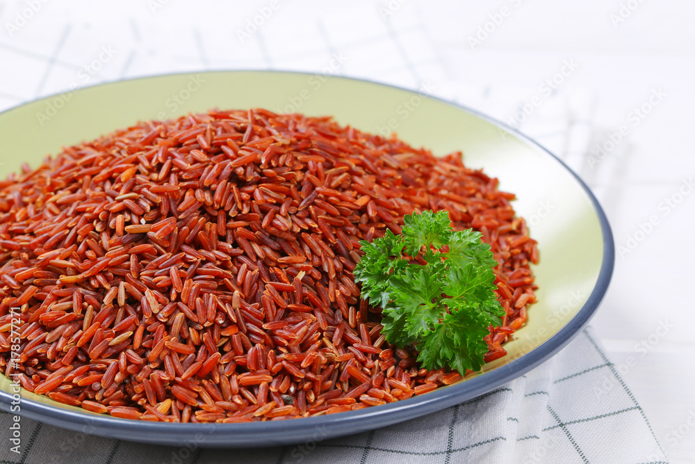plate of red rice plate of red rice