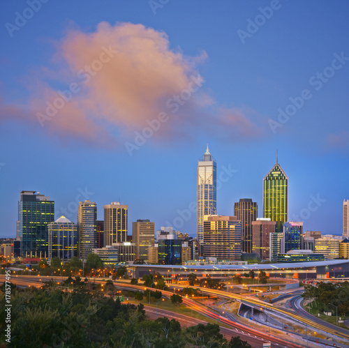 Perth Skyline at Twilight Western Australia Square