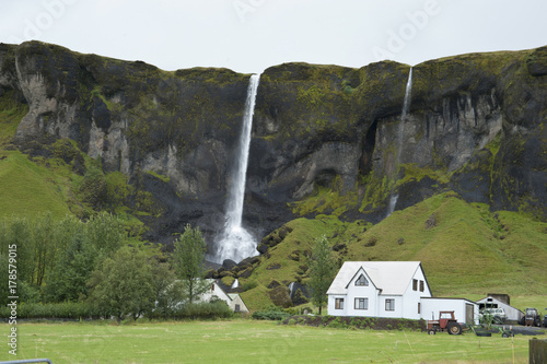 Typical Icelandic landscape, a wild nature of rocks and shrubs, rivers and lakes.