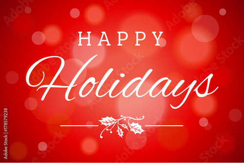 Red Soft Focus Happy Holidays Vector Horizontal Background 1