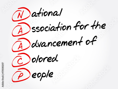 NAACP - National Association for the Advancement of Colored People acronym, concept background