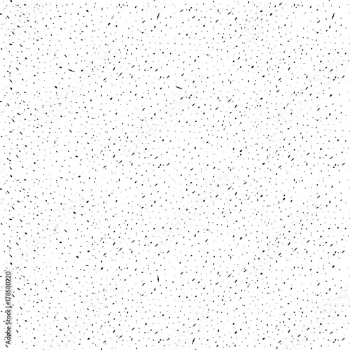 Vector abstract background of black ink and randomly scattered irregular blobs of different shapes.