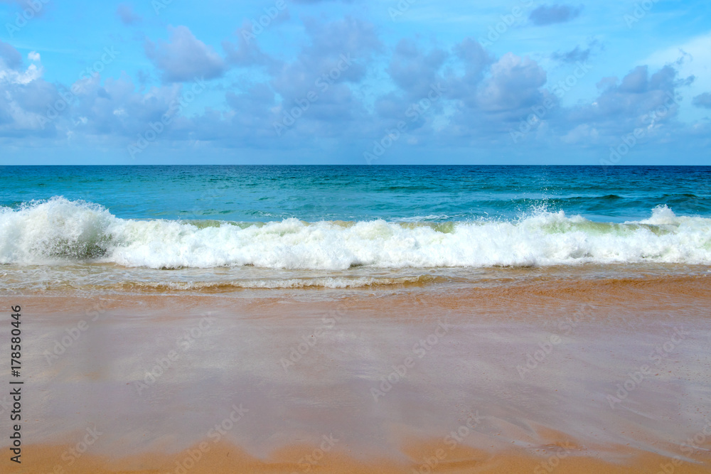 Sea view from tropical beach with sunny sky. Sea view from tropical beach with sunny sky.