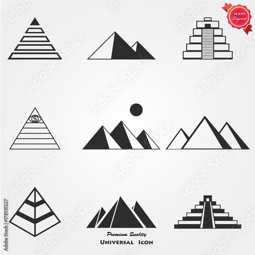 Pyramid icon set