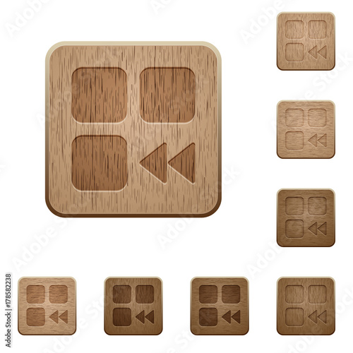 Component fast backward wooden buttons
