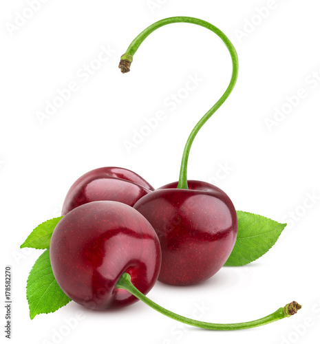 Healthy food concept. Question mark. Cherry isolated on white background
