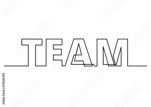 one line drawing of phrase - team