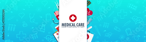 Medical banner. Health care. Vector medicine illustration.
