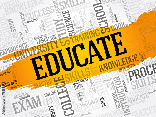 EDUCATE word cloud, education concept background