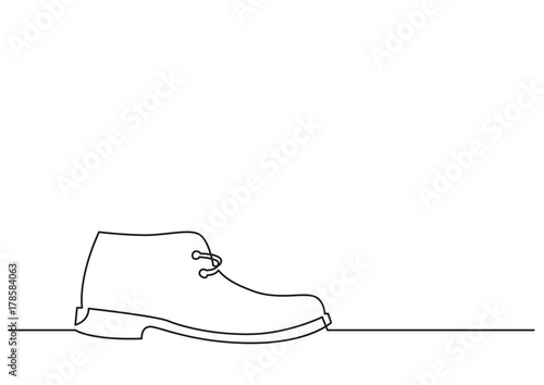 one line drawing of isolated vector object - shoe