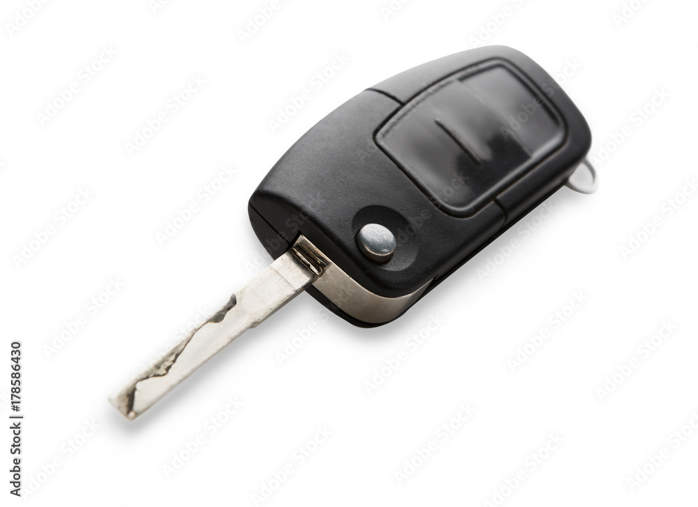 Car key with remote control isolated on white Car key with remote control isolated on white