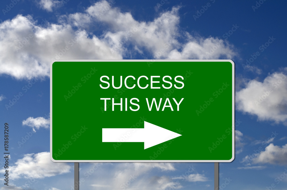Road Sign Illustration of Success