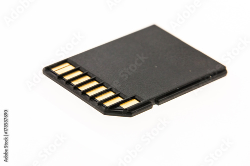 Black memory card isolated