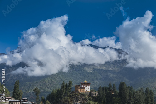 Drukgyel Dzong and Himalayas © Betty Sederquist