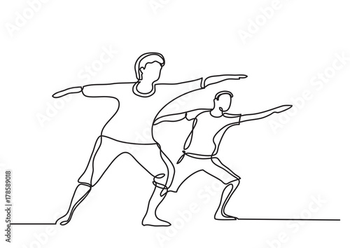 one line drawing of seniors doing exercise