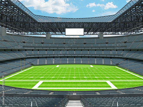 Modern American football Stadium with grey seats