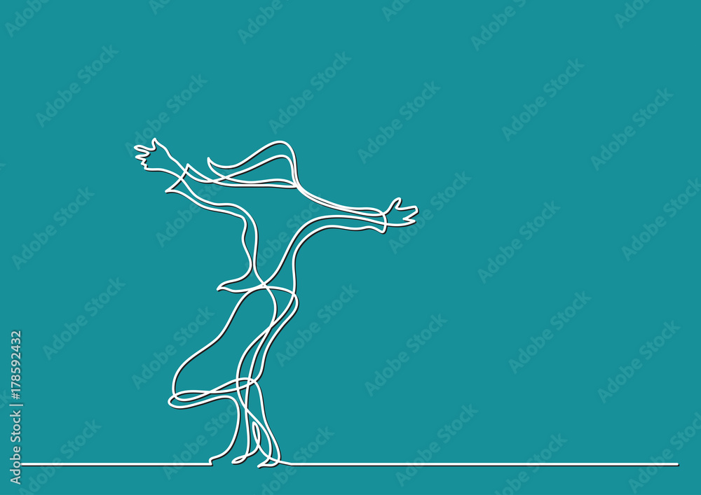 Woman Standing In The Wind Drawing
